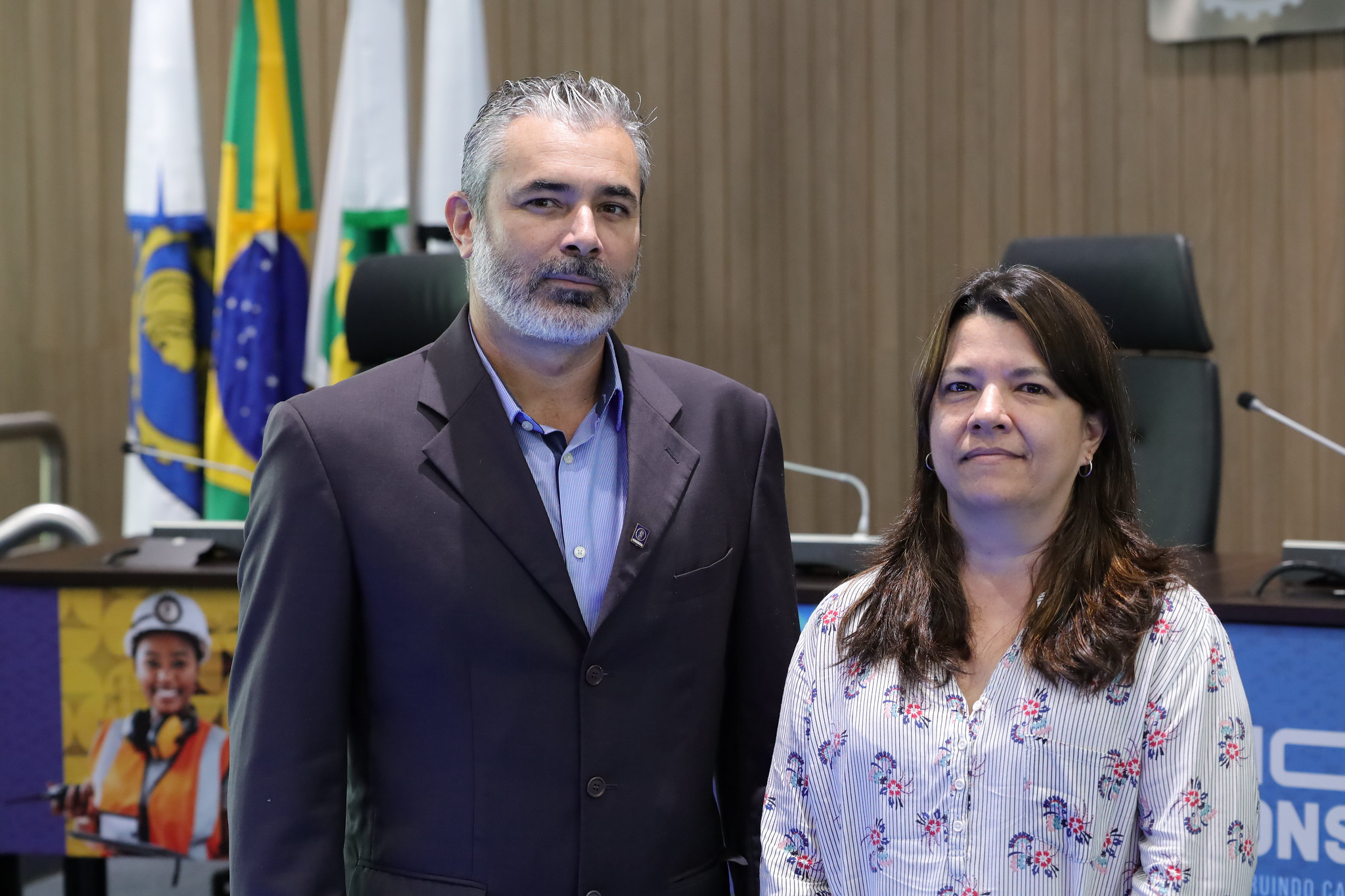 Conselheiros federais representantes das instituições de Ensino de Agronomia, Leonardo Pimentel e Andréa Cristiane Sanches