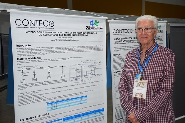 Participante assíduo do Contecc, Júlio Surreaux Chagas, durante o Congresso Técnico-Científico da Engenharia, Agronomia e Geociências de Maceió, em 2018
