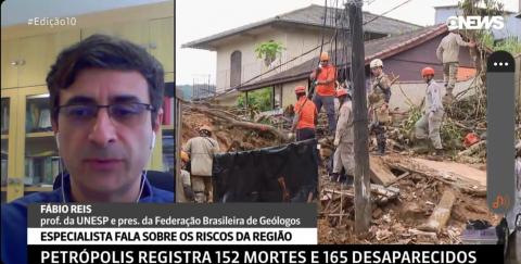 Entrevista à Globo News acompanhou nota publicada pela entidade, onde a Febrageo critica a visão de curto prazo da iniciativa privada e do poder público e defende medidas efetivas para o controle de risco