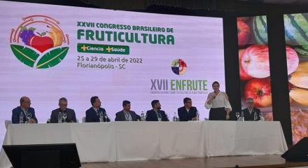 mesa de abertura do Congresso de Fruticultura