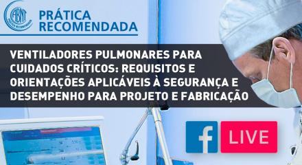 cartaz informa live da abnt sobre ventilador pulmonar