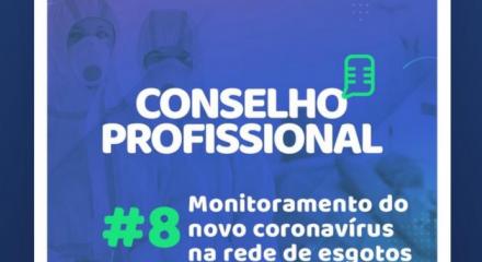 Cartaz divulga episódio do podcast do Confea que trata do monitoramento do novo coronavírus em rede de esgoto